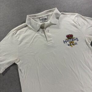 Crystal Springs Hayden's Ireland Polo Shirt White Mens Medium Vintage USA Made